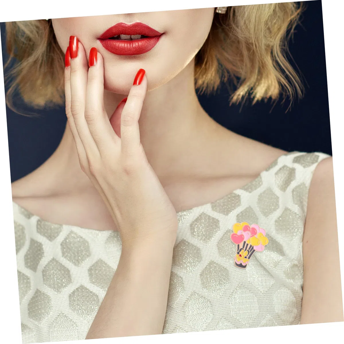 Broche con Forma de corazón de aleación con Forma de Globo aerostático para Mujer, Elegante, para Solapa, Bonito Accesorio para San Valentín