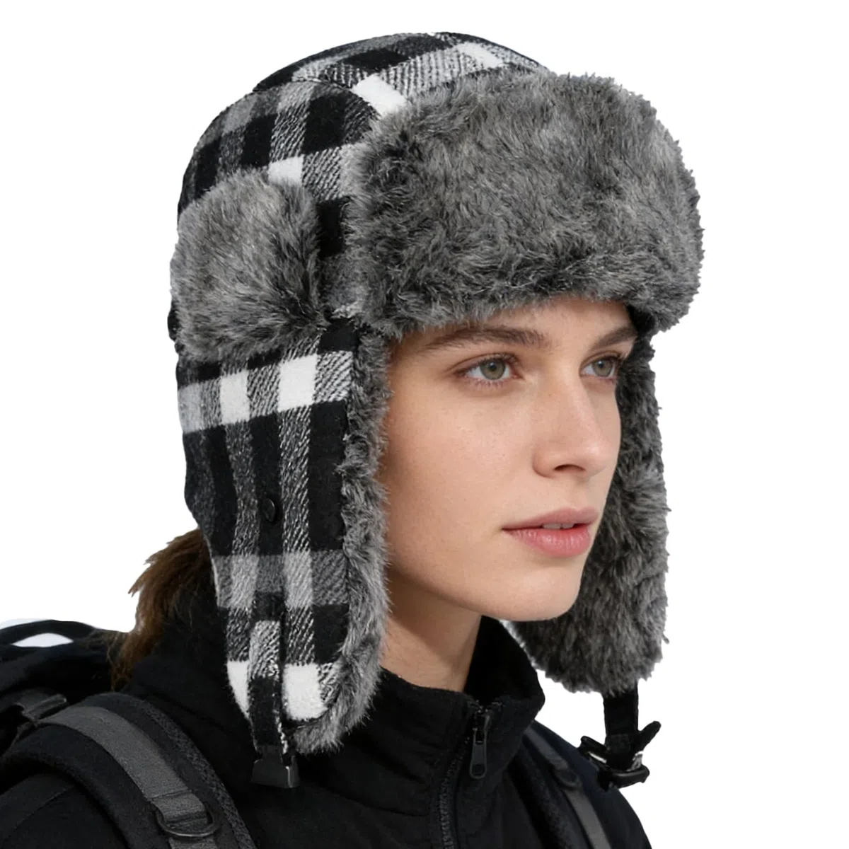 Gorro de trampilla de invierno genérico con tres ajustes, resistente al viento – Cubierta para cabeza Ushanka con calefacción | para diario, ciclismo, caminar, pesca, para mujeres, adultos