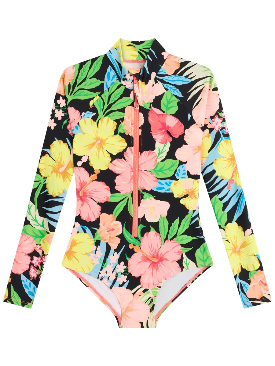 Kanu Surf Laurel Beach Sport UPF 50 Zip Front One Piece Swimsuit Traje de baño de una Sola Pieza Niñas (Pack de 1)