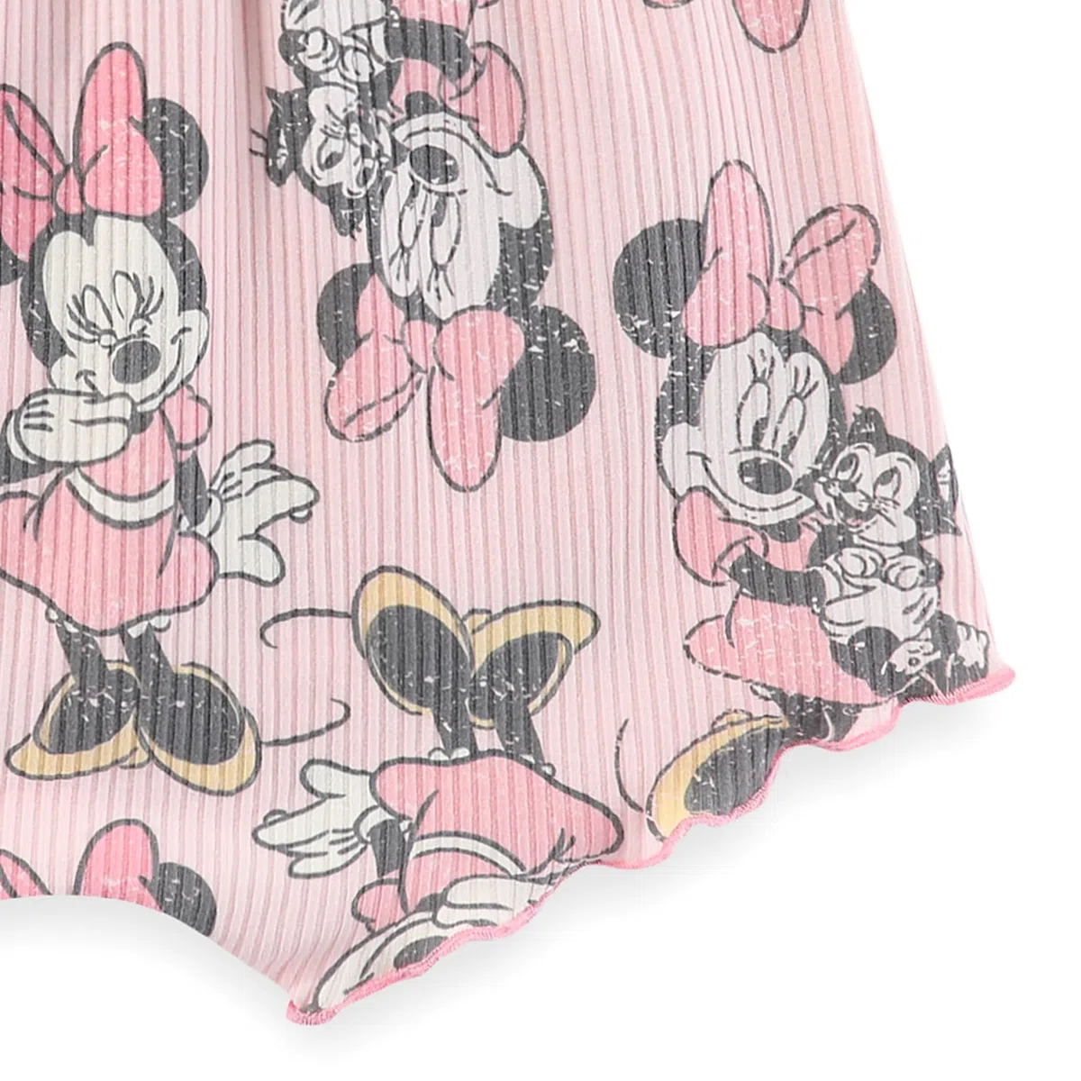 Disney Minnie Mouse - Conjunto de 2 piezas de playera acanalada y pantalones cortos para recién nacidos y bebés