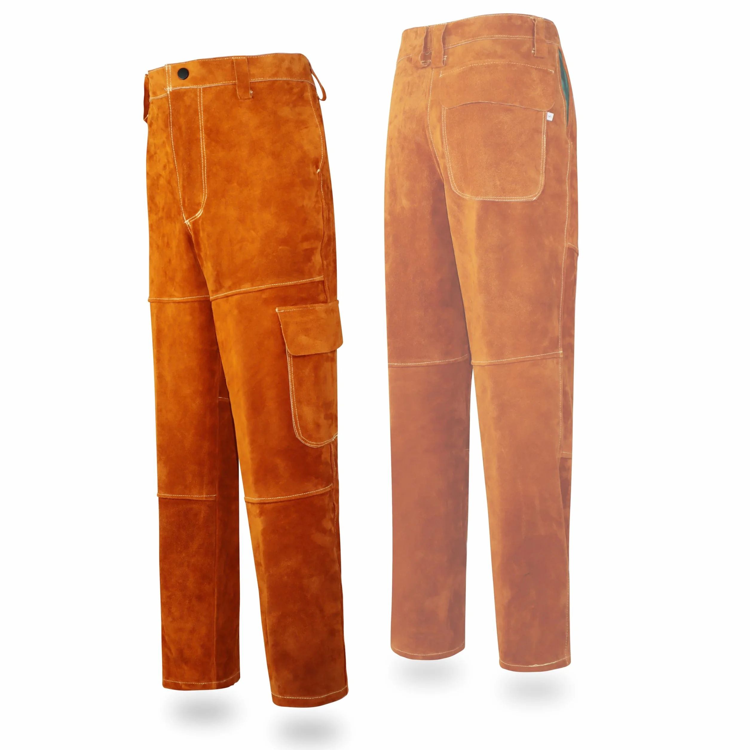 Pantalones Protectores de Cuero para Soldadura, Resistentes al Calor y a Las Llamas, protección Resistente para tareas industriales