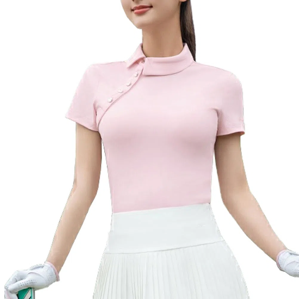 Camiseta De Golf para Mujer, Polo De Tenis Elástico De Verano Top Deportivo para Entrenamiento