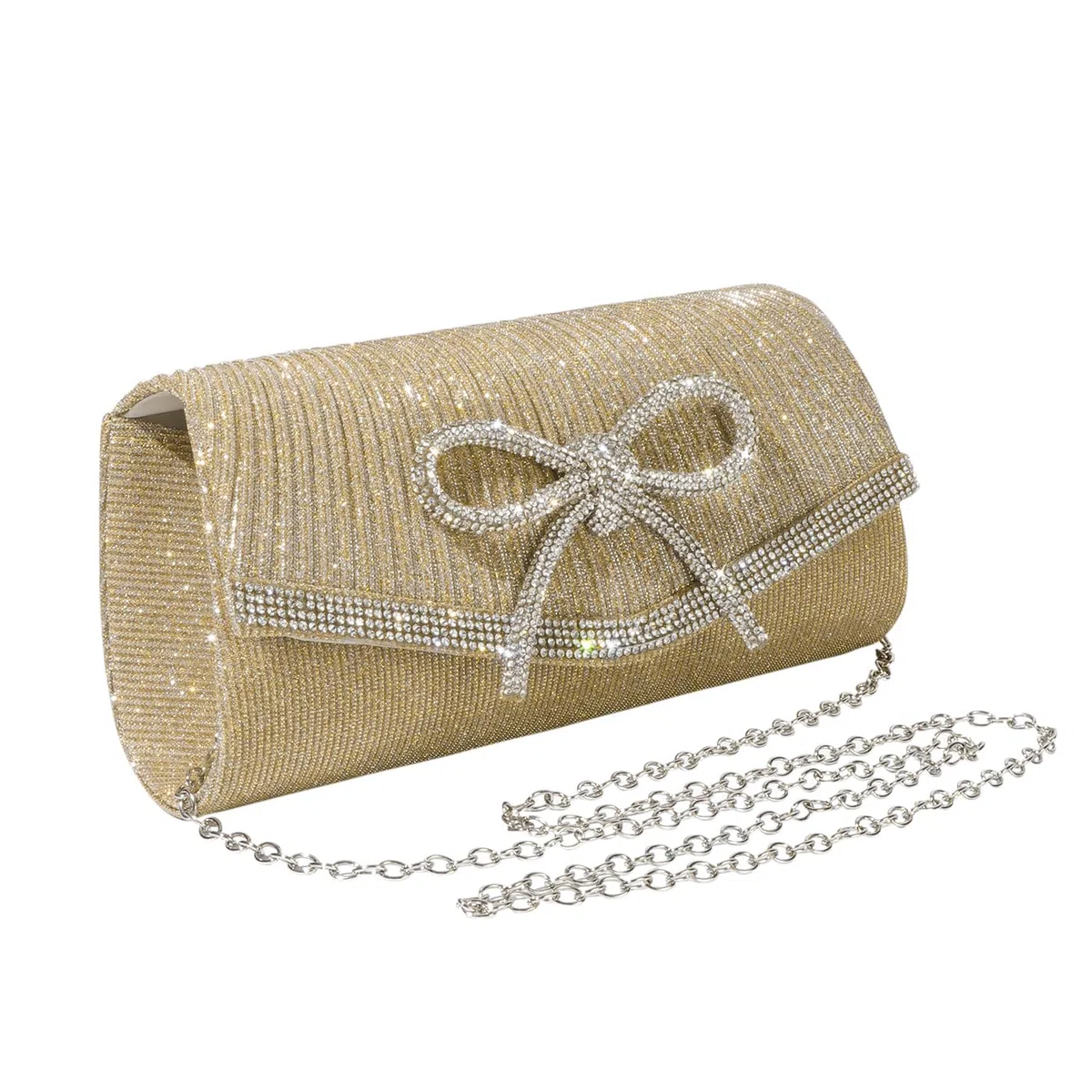 Bolso de mano de noche con lazo para mujer, formal, boda, fiesta, graduación, bolsa cruzada