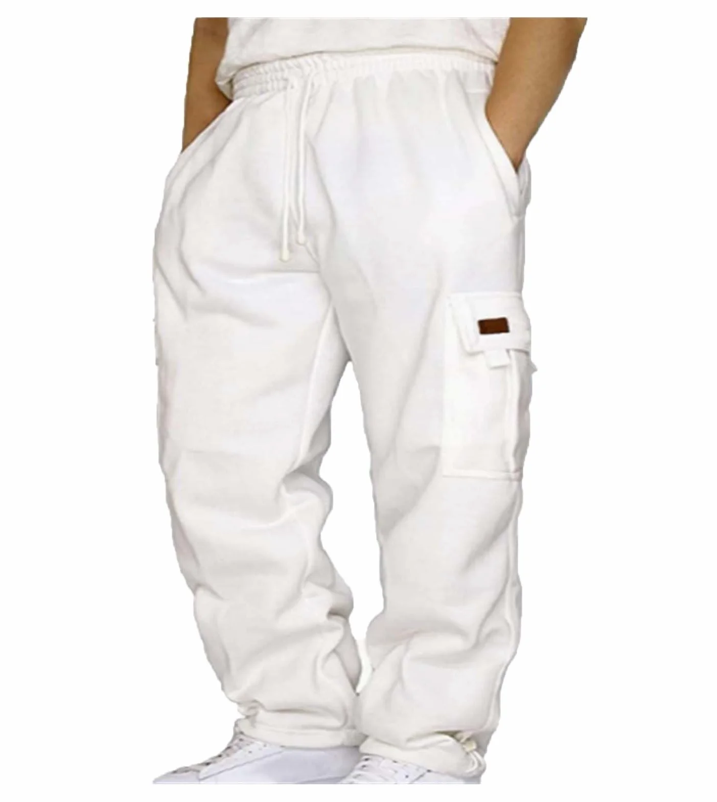 SIYAN Pantalones De Chándal Cargo De Lana For Hombre Pantalones Holgados Pantalones De Chándal con Cordón Y Cintura Elástica con Bolsillos Pantalones De Chándal