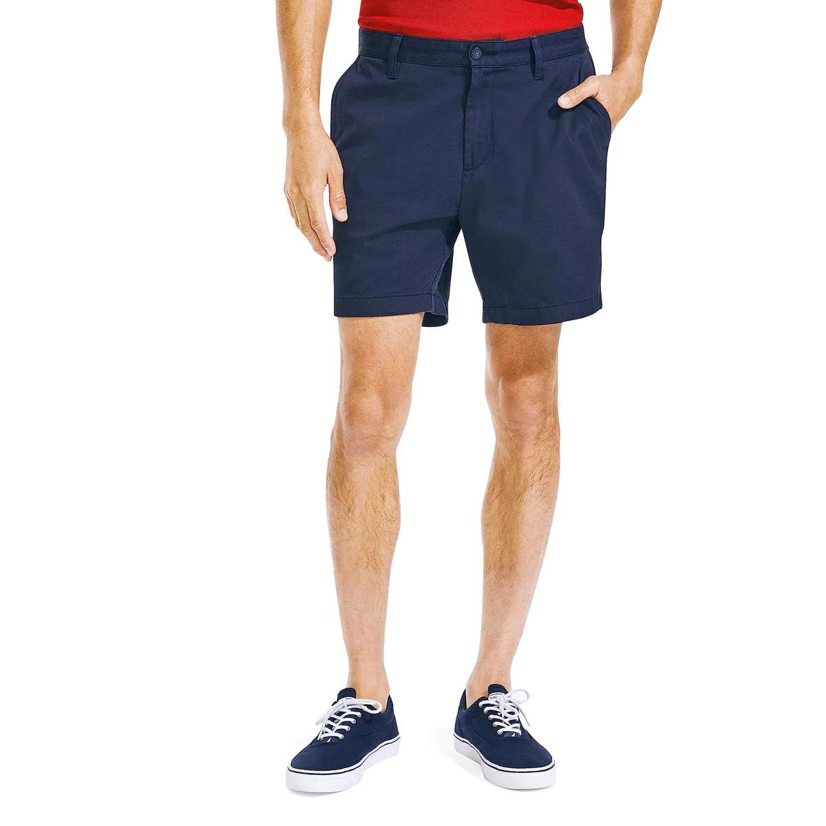 Nautica Cotton Twill Flat Front Stretch Chino Short Short - Shorts Casuales Hombre