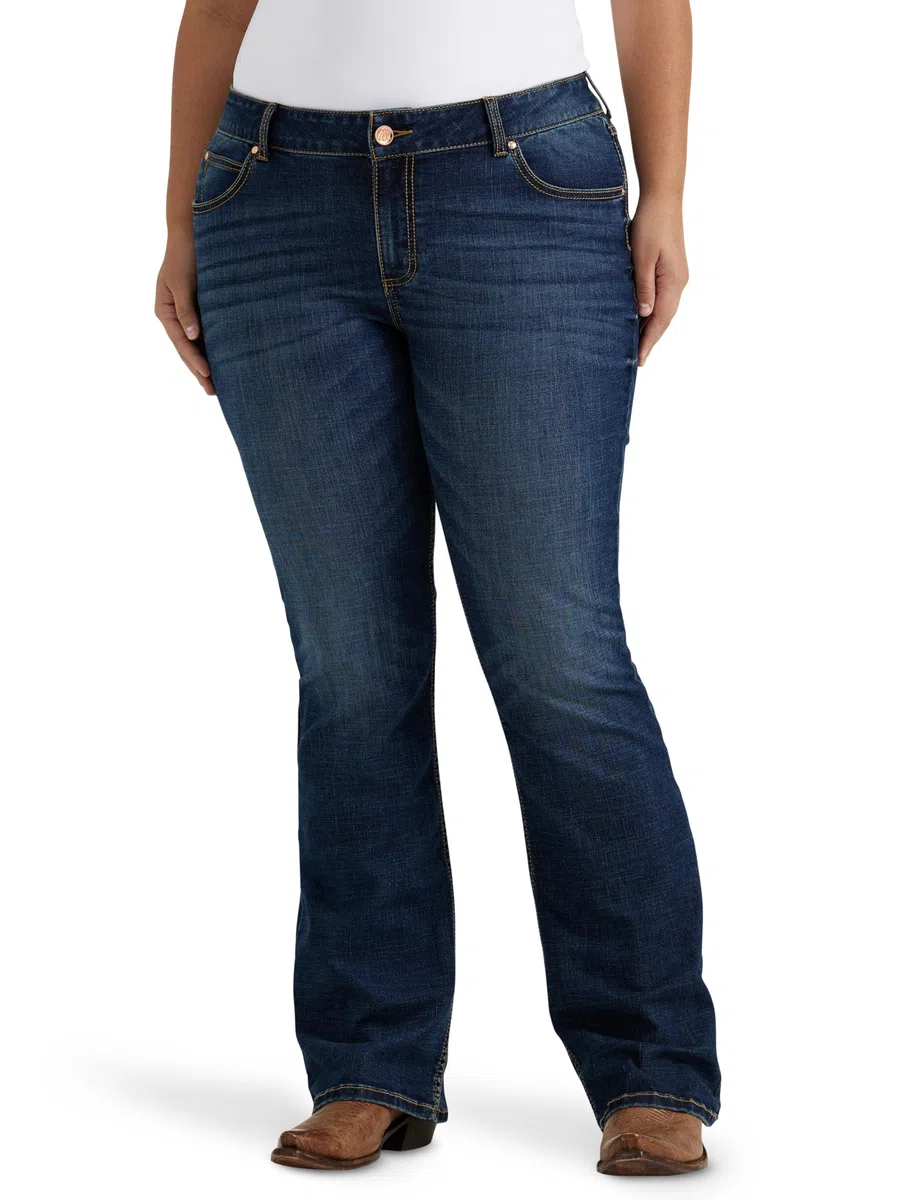 Wrangler Women's Plus Size Retro Mae Mid-Rise Boot Cut Jean
