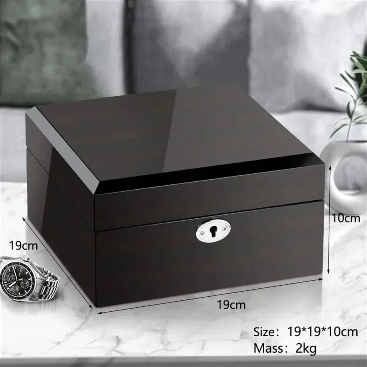 Caja para relojes de madera maciza Vitrina de caja reloj