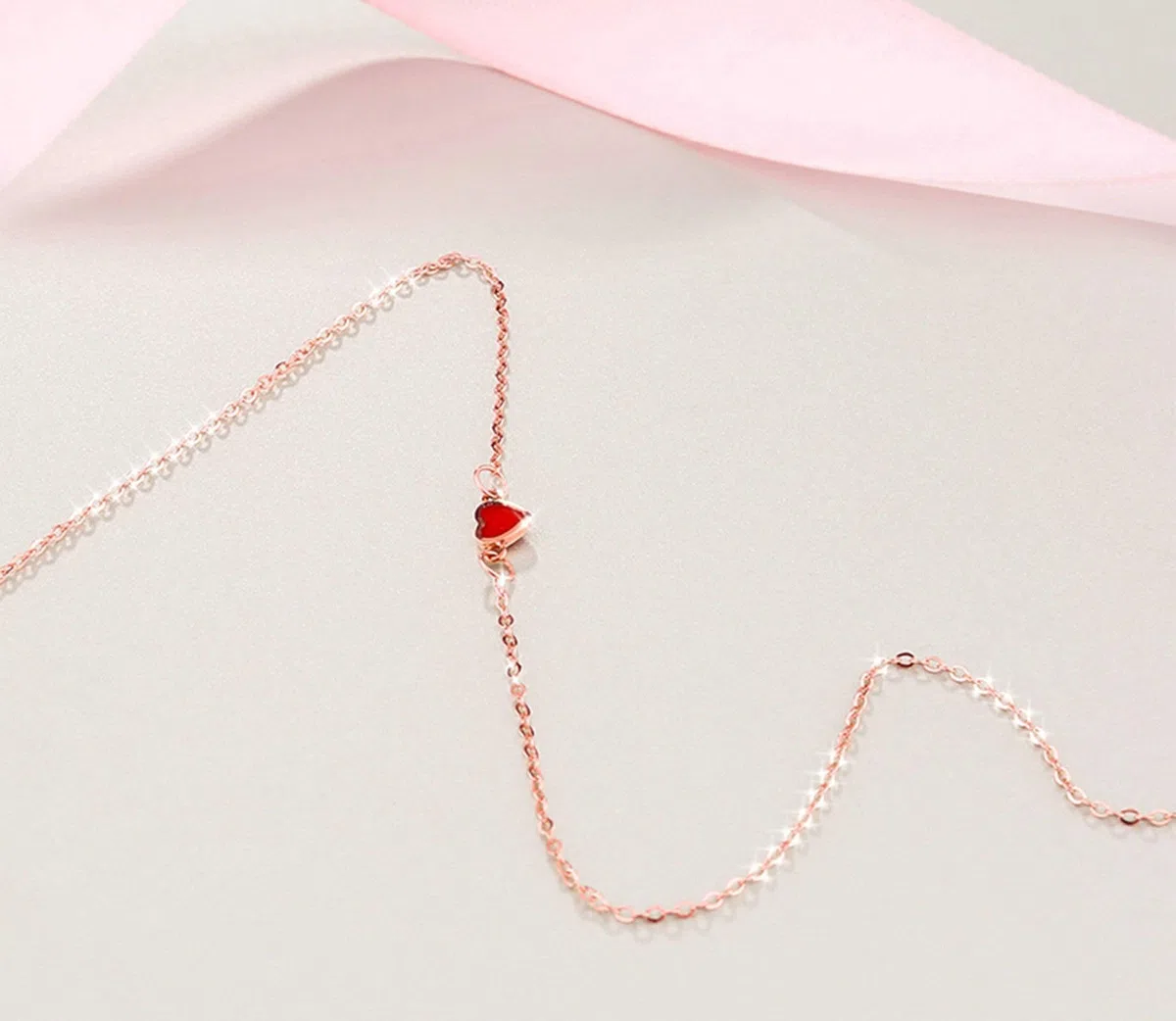 Epinki Tobillera Oro Amarillo/Oro Rosa 18K, Corazón Tobilleras Pulseras para Mujer 23-24CM