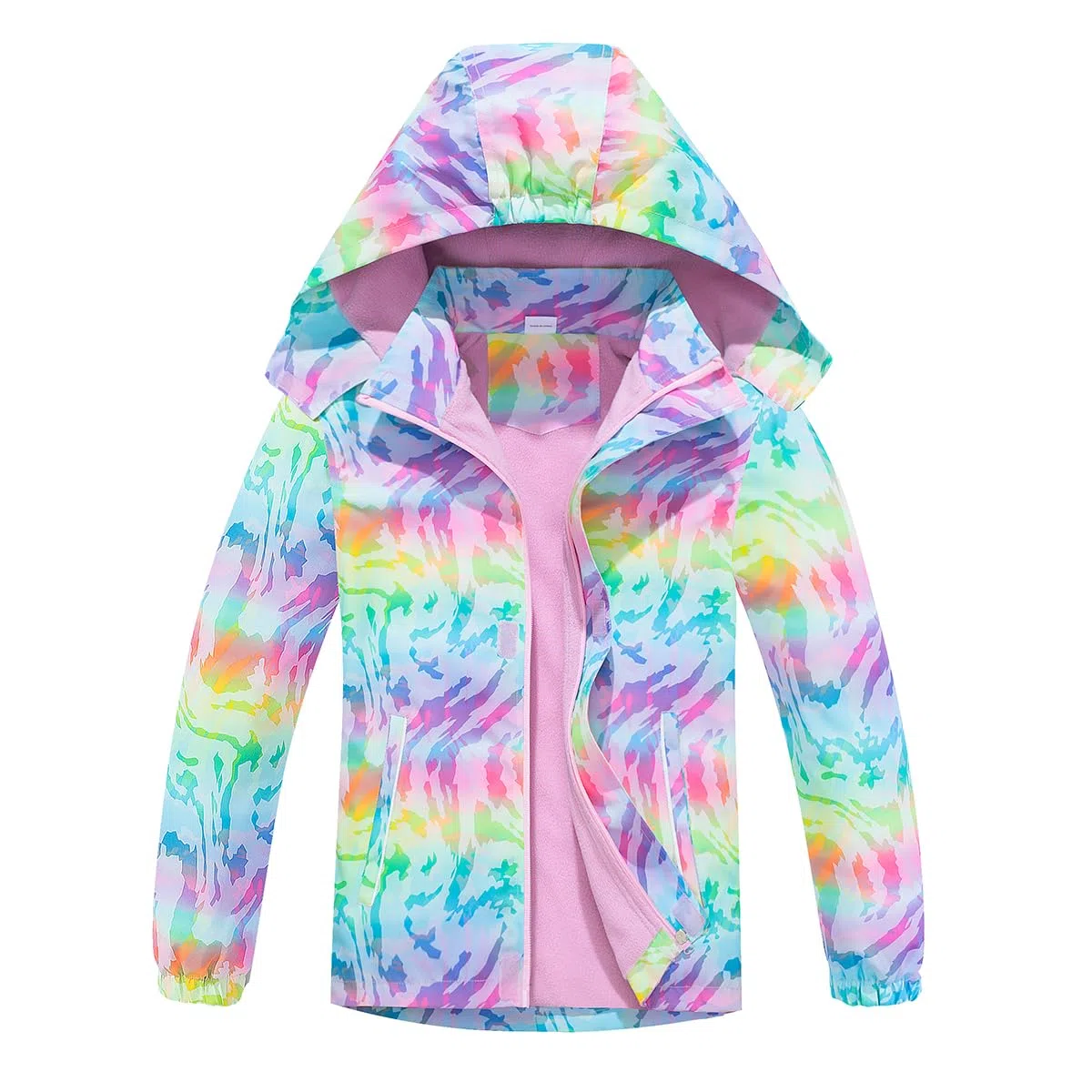 linboo Chaqueta softshell para niña, chaqueta de entretiempo con capucha, forro polar, cortavientos, transpirable, impermeable, chaqueta para exteriores para niños
