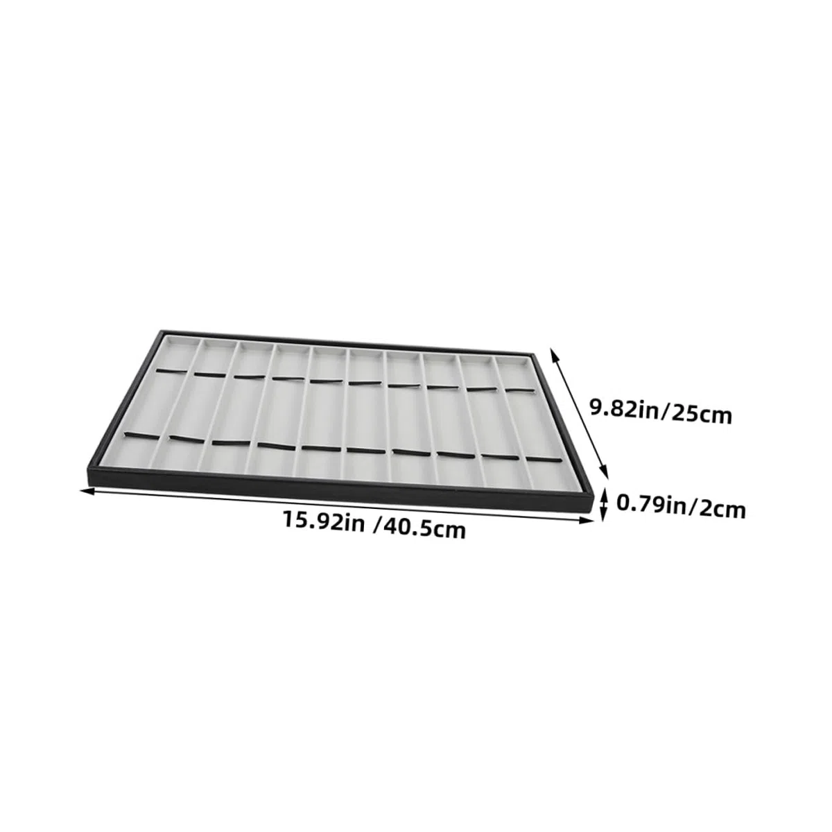 Hohopeti Bandeja de Almacenamiento Rectangular en Mdf y Cuero Negro 2 Piezas Multifuncional para Correas de Reloj para Uso Hogar