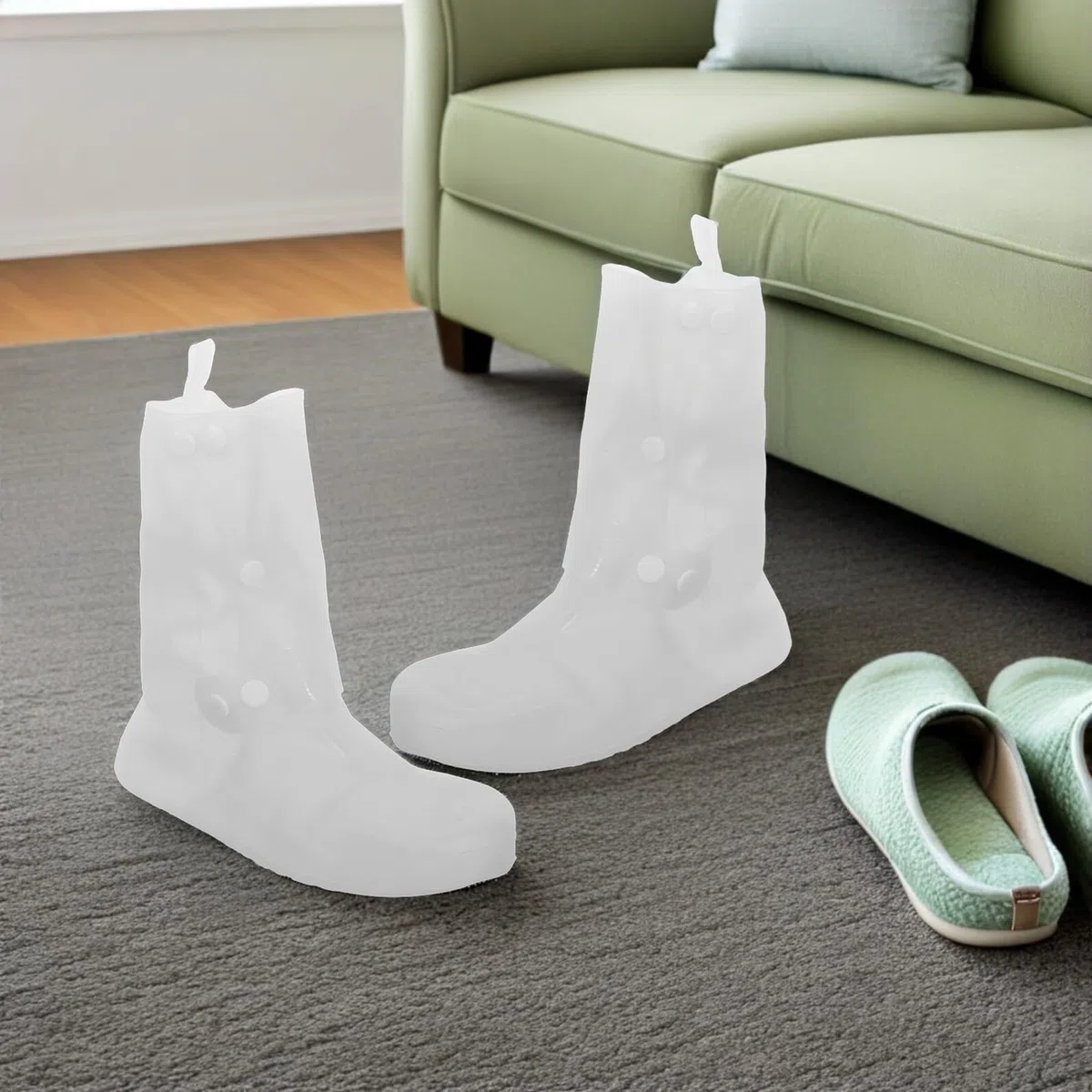 Gatuida 2 pares Fundas Impermeables para Zapatos de Lluvia Cubrezapatos Antideslizantes de PVC Grueso Plegables y Reutilizables para Hombre y Mujer Talla Protección contra Barro y Agua