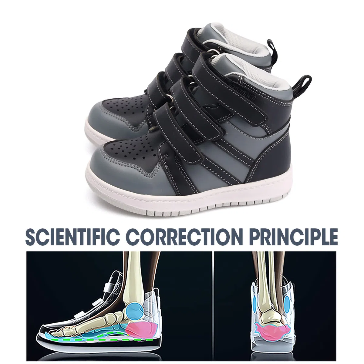 Zapatos ortopédicos para niños y jóvenes,Botas de Soporte de Arco y Tobillo para niñas y niños para Corregir los Problemas de los pies,Suelas Antideslizantes