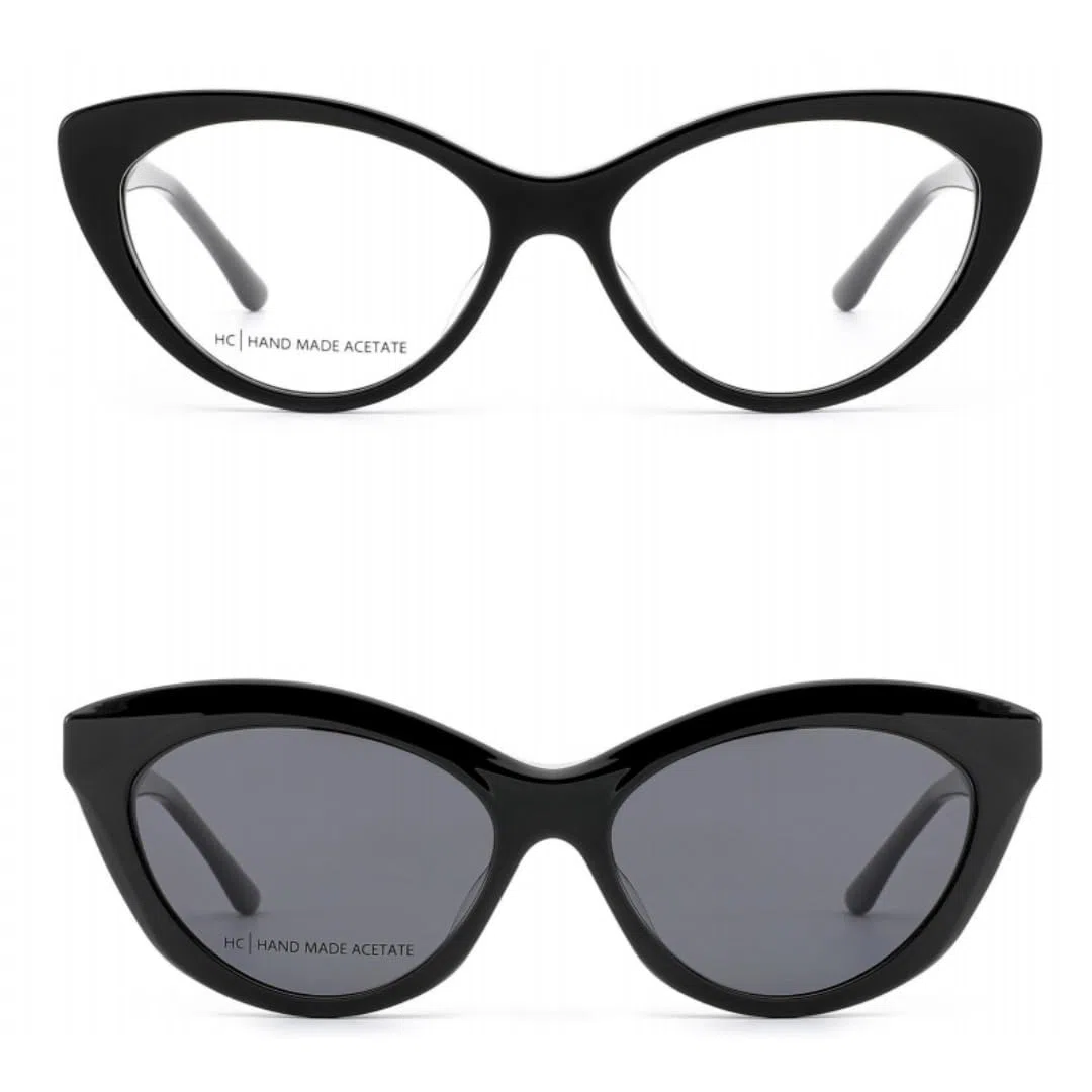 Gafas de sol polarizadas con clip magnético para mujer. Montura de gafas graduadas.