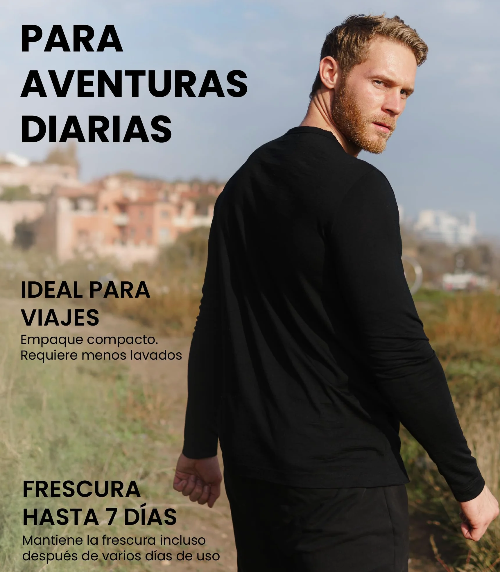 Merino.tech Conjunto Lana Merino Hombre - 100% Lana Merino con Calcetines | Capa base (Ligera/Media/Pesada) para senderismo, esquí y outdoor. Transpirable.