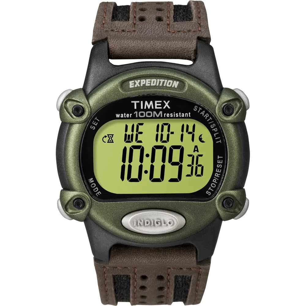 Timex T48042 - Reloj (Reloj de Pulsera, Hombre, plástico, Negro, Verde, Tela, Cuero, marrón), Tira