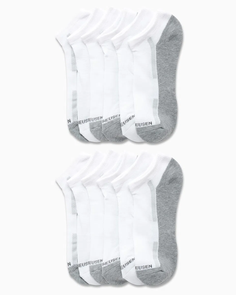 Van Heusen Calcetines para hombre, corte bajo, invisibles, rendimiento atlético, calcetines de tobillo (paquete de 12)