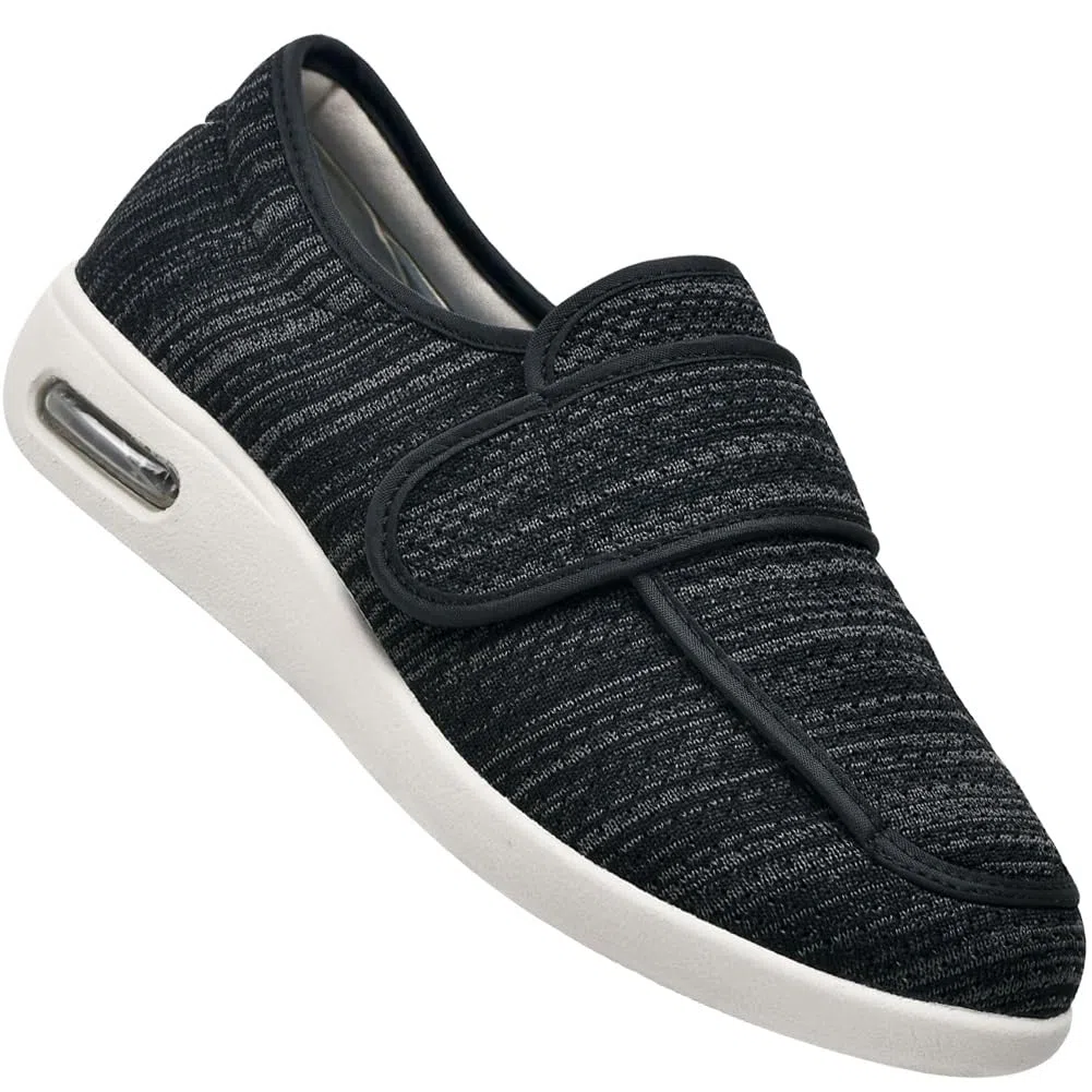 Zapatos Pies Anchos, Zapatillas Mujer Ortopedica Zapatos Juanetes Mujer Zapatos Mujer Ancho Especial Verano Zapato De Salud Cómodo (Color : BlackGrey, Size : 43.5 EU)