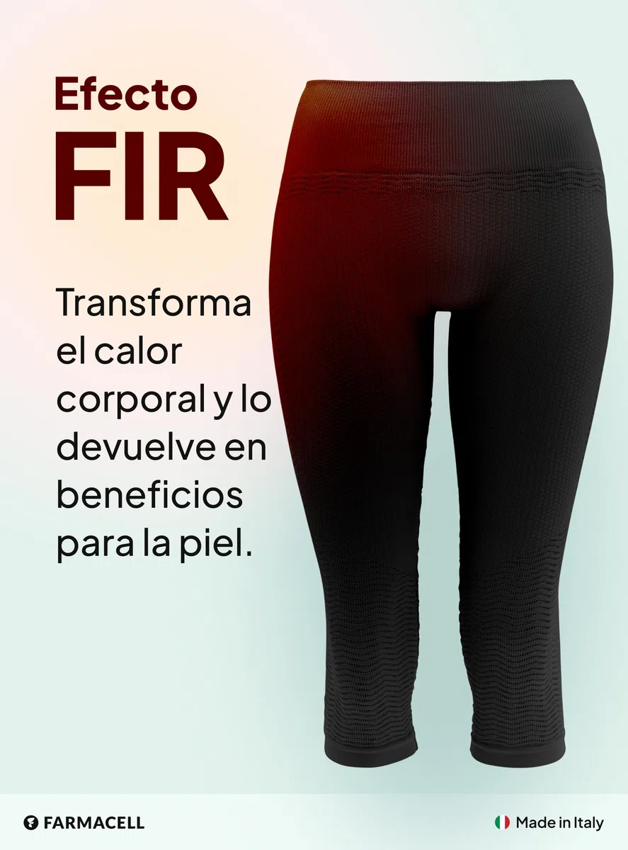 Farmacell Faja Pantalón Capri Mujer Anticelulitis Masaje y Efecto FIR, Made in Italy, 1104