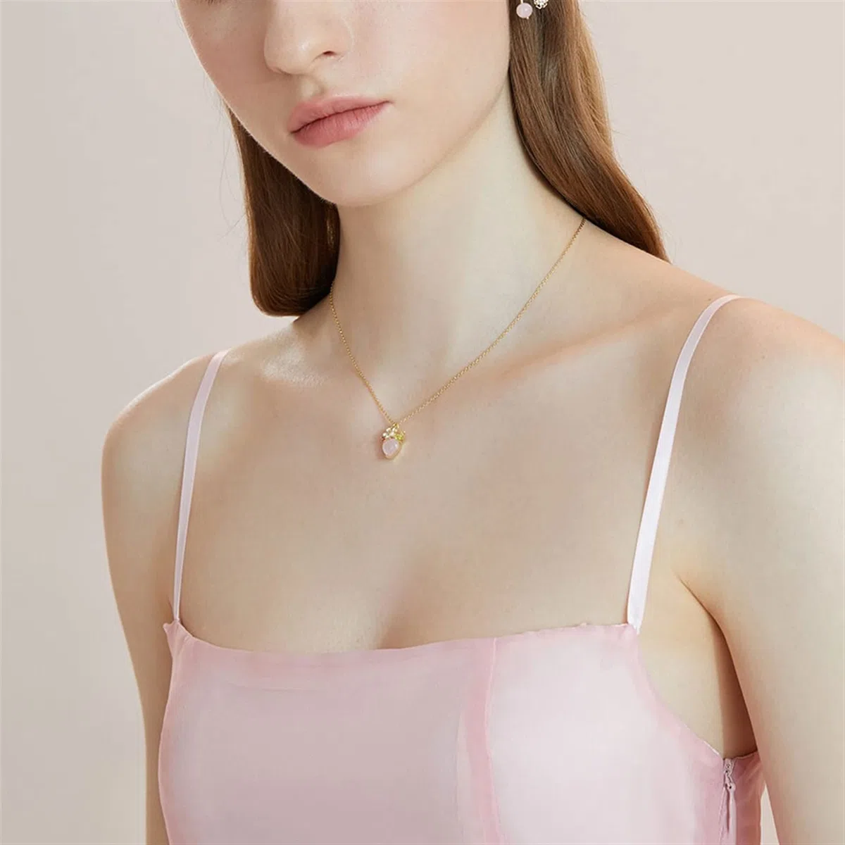 Collar Creativo Serie Fresa Collar De Plata 925 Mujeres Dulces Cadenas De Clavícula para Mujer Decoraciones para El Cuello De Verano Collar para Mujer