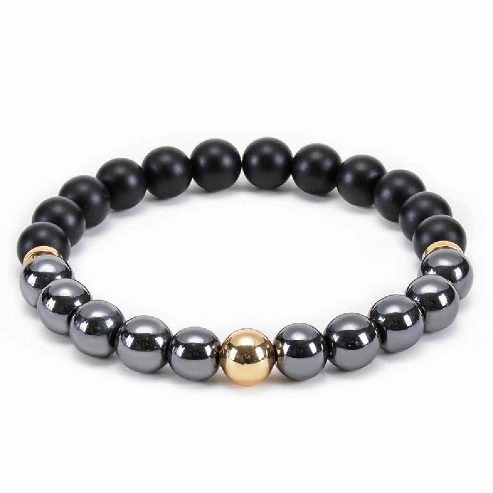 Pulsera difusora de aceites Esenciales para Mujer, Piedra de Lava, Pulsera de Piedra Natural de 8 mm, Pulseras elásticas para Hombre de 17 cm