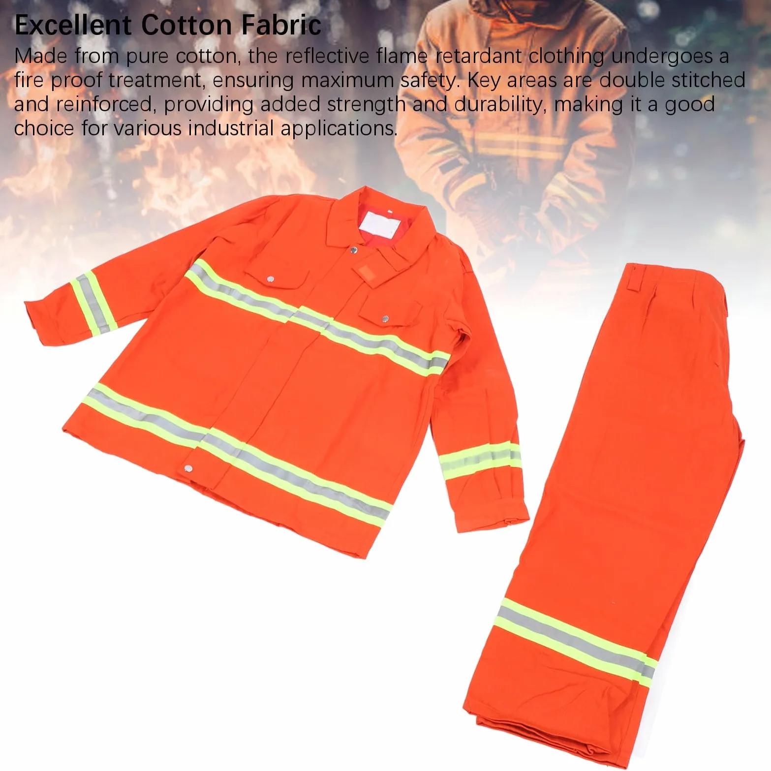 Traje de Trabajo Ignífugo Reflectante Mono a Prueba de Llamas Aislamiento Térmico Traje Ignífugo para Trabajadores en Entornos de Alto Riesgo Algodón/ABS/nylon 1 Juego para Uso Industrial