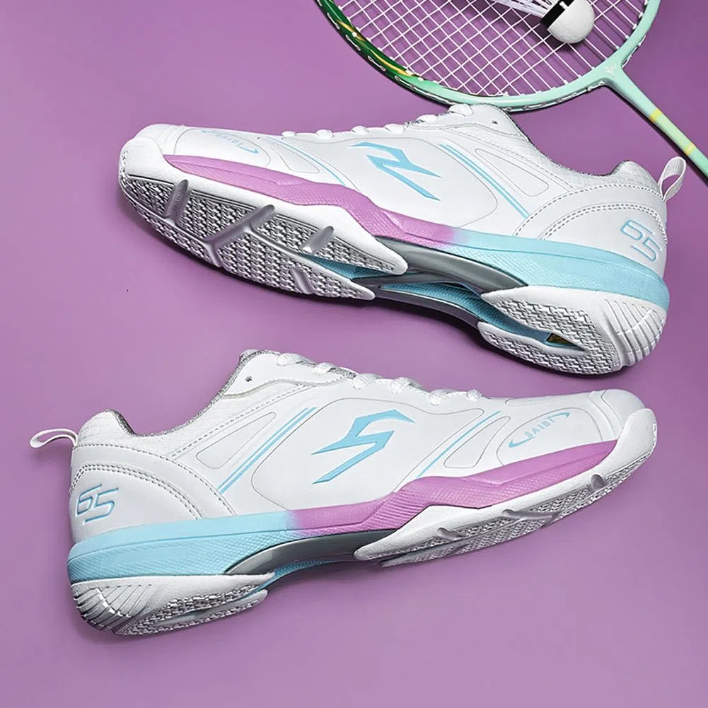 Zapatillas de bádminton Hombre Mujer Ligeras Transpirable Parte Superior Microfibra mediasuela EVA Placa Anti-torsión Suela Goma a Juego para Entrenamiento Diario