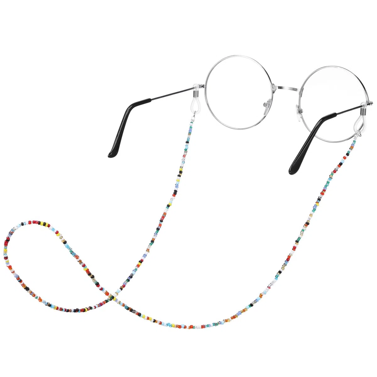KOMBIUDA Correa para Gafas Cuentas de Plástico Hechas a Mano, 2 Piezas, Diseño Delicado y Antideslizante para Sujetar Gafas en Actividades Diarias