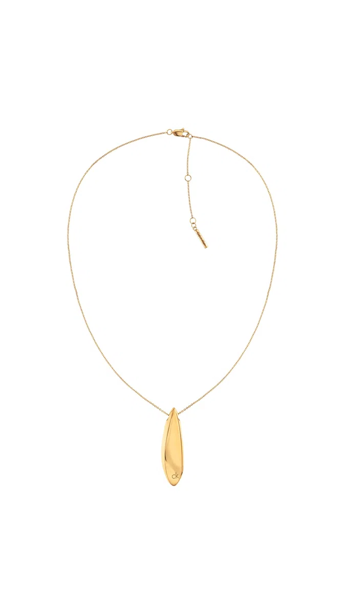 Calvin Klein Colección SCULPTED 35000814 - Collar con colgante de acero inoxidable chapado en oro amarillo para mujer