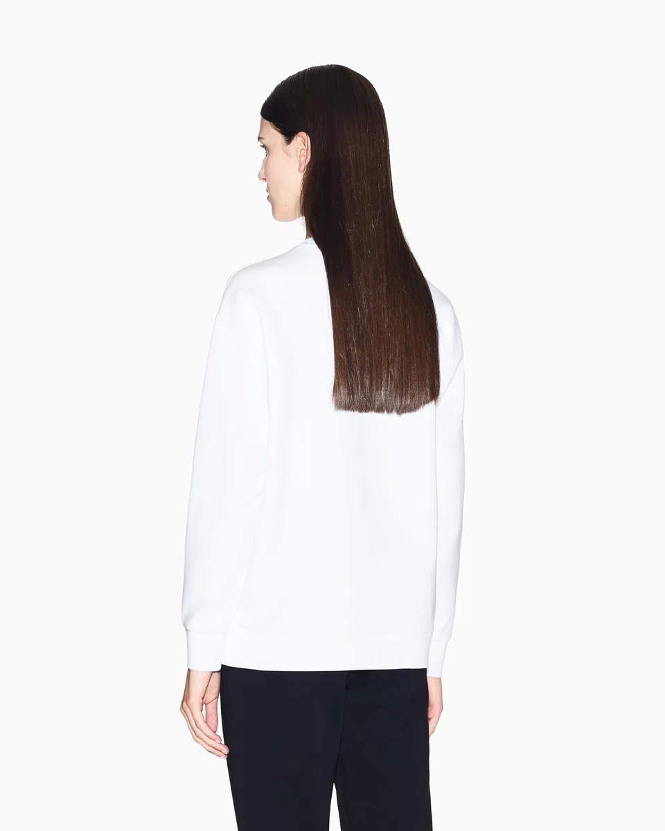 Armani Exchange Icon Project, Embroidered Logo, Crewneck Sudadera Mujer (Pack de 1)