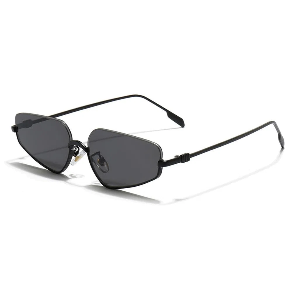 Gafas de sol metálicas estilo retro punk con forma de ojo de gato, protección UV400 para exteriores.