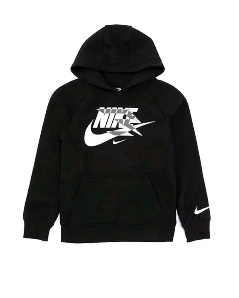 Nike 3Brand Sudadera de chicos con capucha Big Mashup negra Talla L (147-158 cm) Código 9Q0870-023, Negro , 12-13 anni, Negro, 12-13 anni