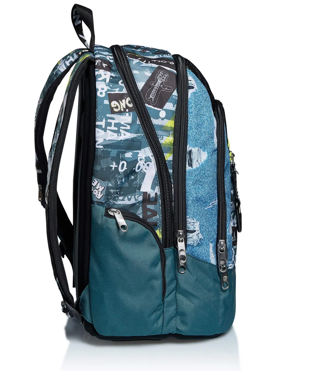Seven Mochila Doble Compartimiento ADVANCED SELFIE REMOTE CONTROLL YOU ROCK, Abyss - Mochila Escolar, Escuola Primaria, Secundaria, Colegio para niñas, niños, hombres, mujeres y adolescentes
