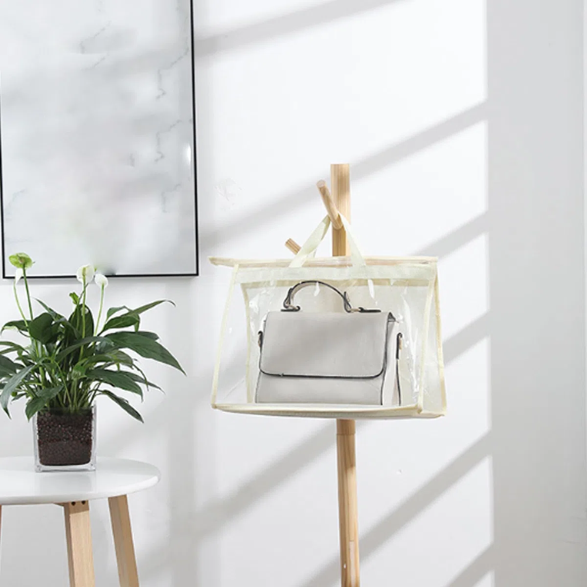 Gcroet Bolsa de Almacenamiento de Bolsos, Organizador de Bolsos, Bolsa con Cubierta Antipolvo, Transparente, Antipolvo, Bolsa de Almacenamiento para Colgar Armario con Cremallera (Paquete de 5)