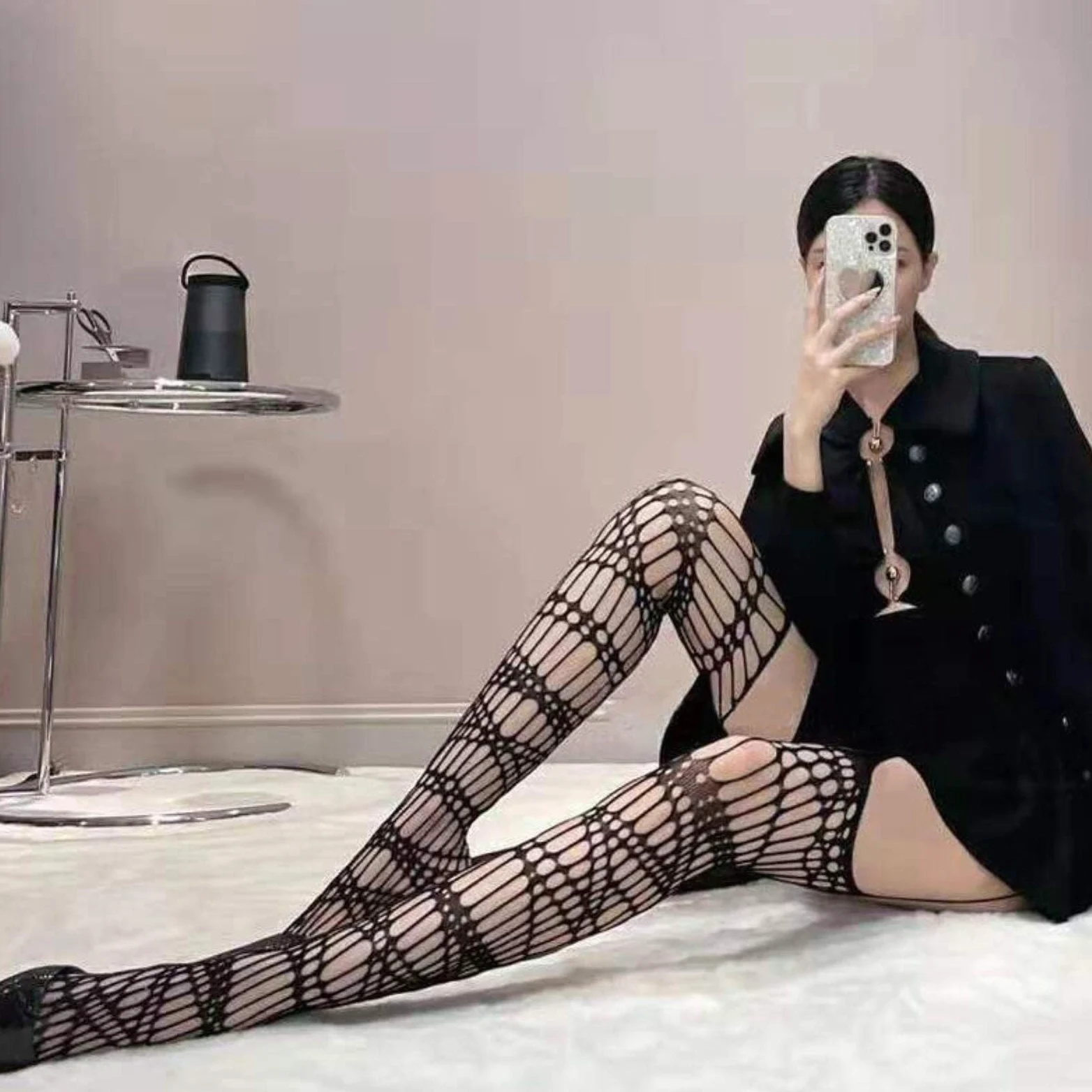 Medias sexys largas y oscuras, Medias de Rejilla sexys para Mujer, Medias de Malla, lencería, Ligas Altas hasta el Muslo, Medias (24 Pantimedias, Talla única)