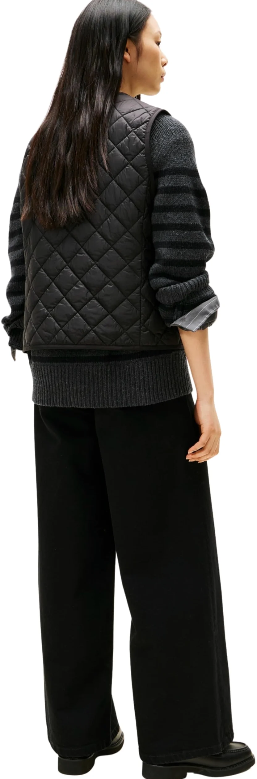 Tommy Hilfiger Chaleco Mujer Padded Quilted Chaleco acolchado, Negro (Black), L