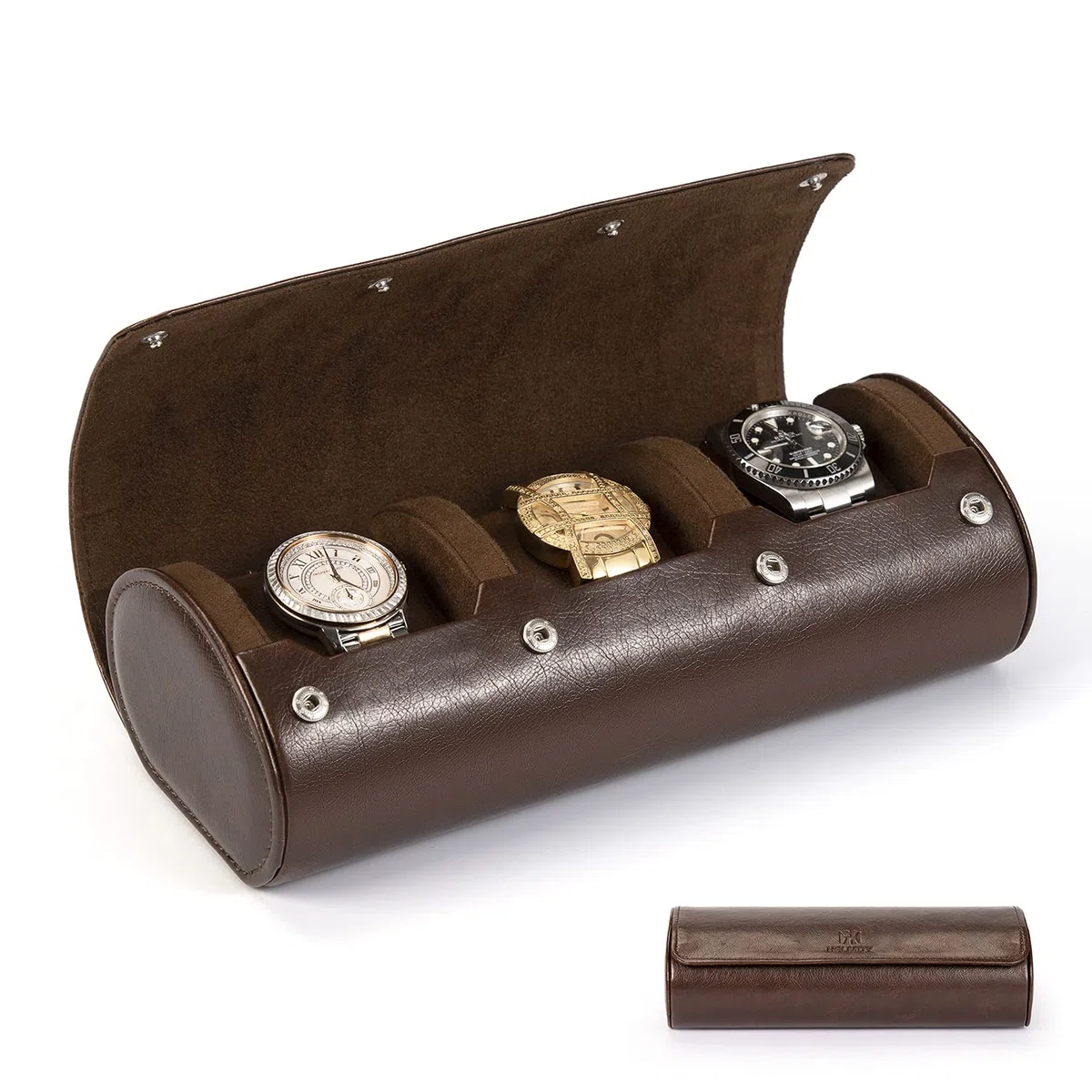 Cajas para Relojes de 3 Ranuras, Caja Relojes Organizador Joyero Estuche Estuche de Cuero de PU para Hombres y Mujeres, para Guardar Organizador Watch Estuche de Viaje para Relojes(Marrón)