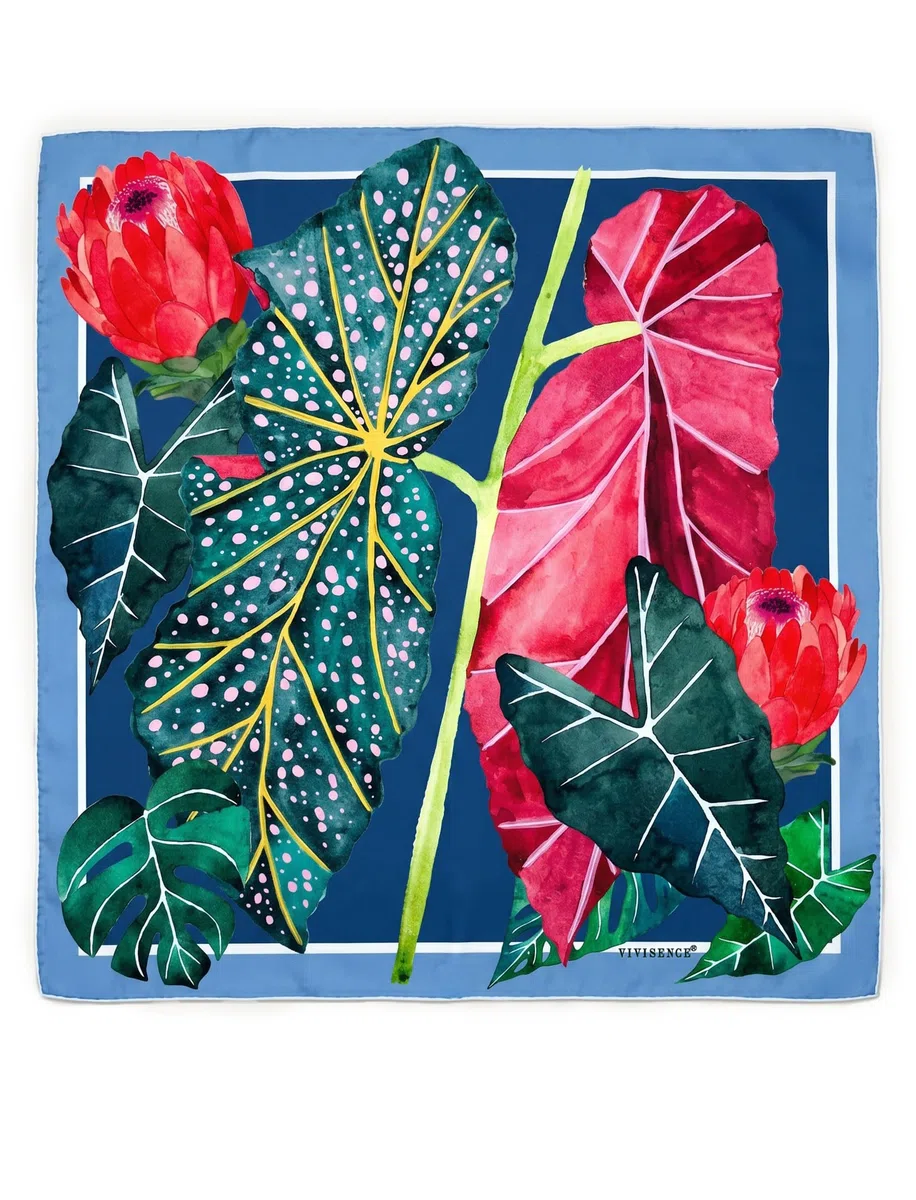 Vivisence Pañuelo De Seda Mujer 65 X 65 Cm, Fular Cuadrado De Seda Natural 14 Momme, Bordes Enrollados A Mano