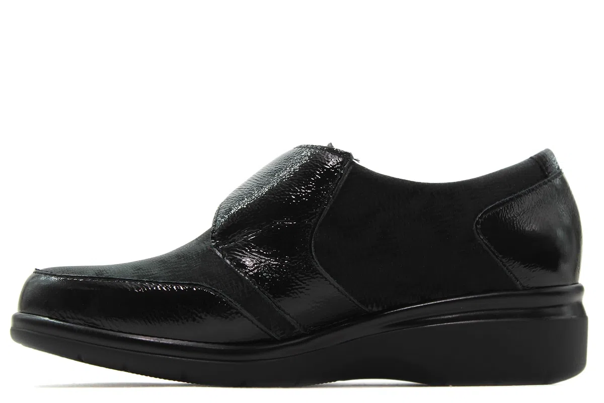 PITILLOS - Blucher,mocasín,Zapato con Tira adesiva,Casual,Piel y Tela,Plantilla Extraible,Deportivo,Sneaker para: Mujer Color: Negro Talla:36