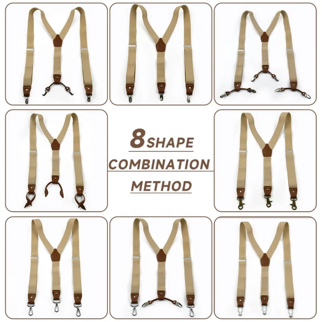 Tirantes Suspender Hombre Tirantes Multi-Set Traje Tirantes De Trabajo Cuero Elástico Hombre
