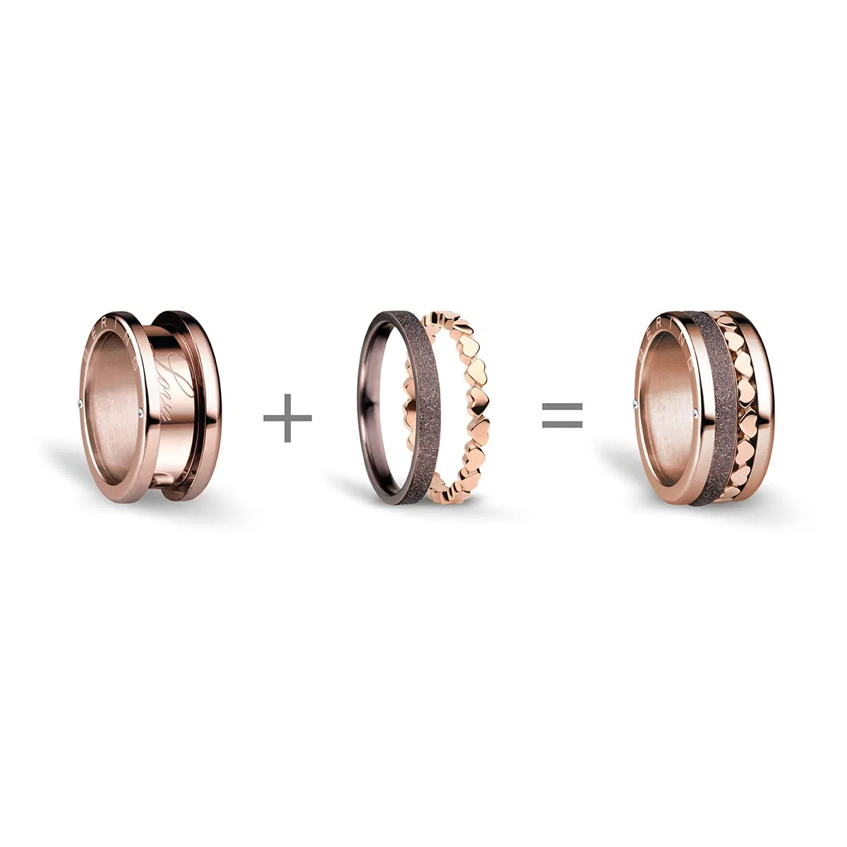 BERING Arctic Symphony Collection Rhine 9 Anillo para mujer de acero inoxidable con acabado en plateado brillante
