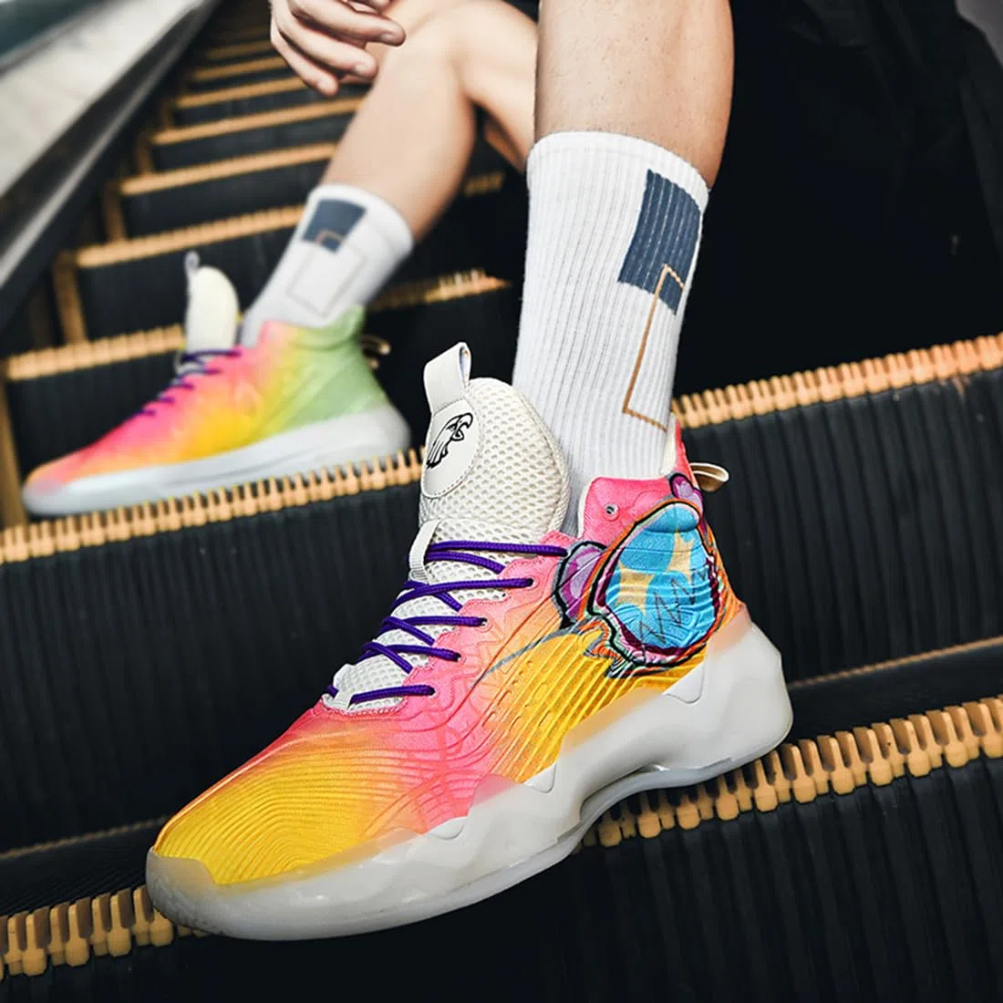 Zapatillas de Baloncesto para Hombre Antideslizantes Zapatos de Baloncesto Aire Libre Deportivas Calzado de Baloncesto Hombre Masculino Zapatillas Gimnasio (SCE-K24, 39EU)