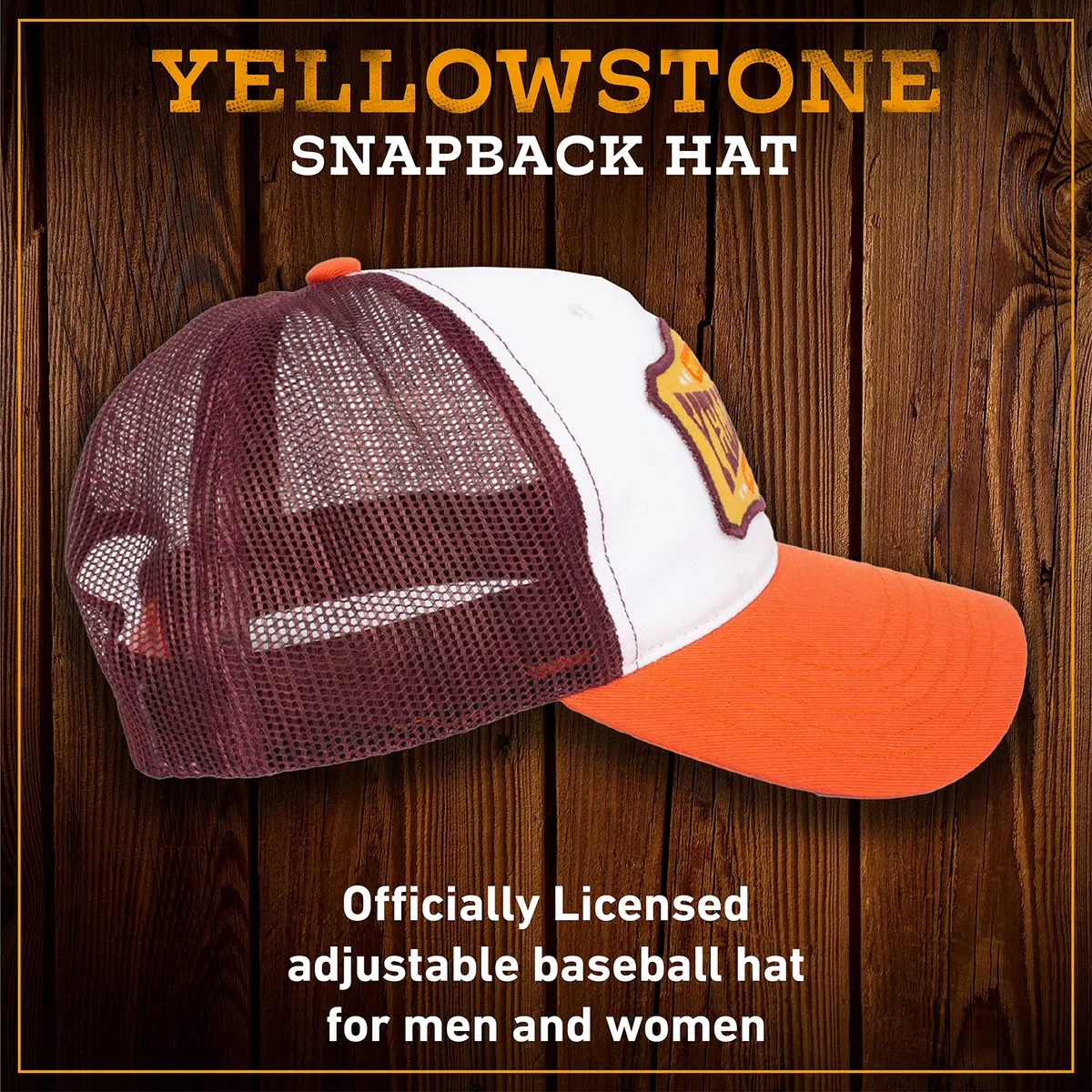 Concept One Yellowstone Trucker Hat, Mesh Adjustable Snapback Baseball Cap with Curved Brim - Gorra de béisbol Unisex Adulto