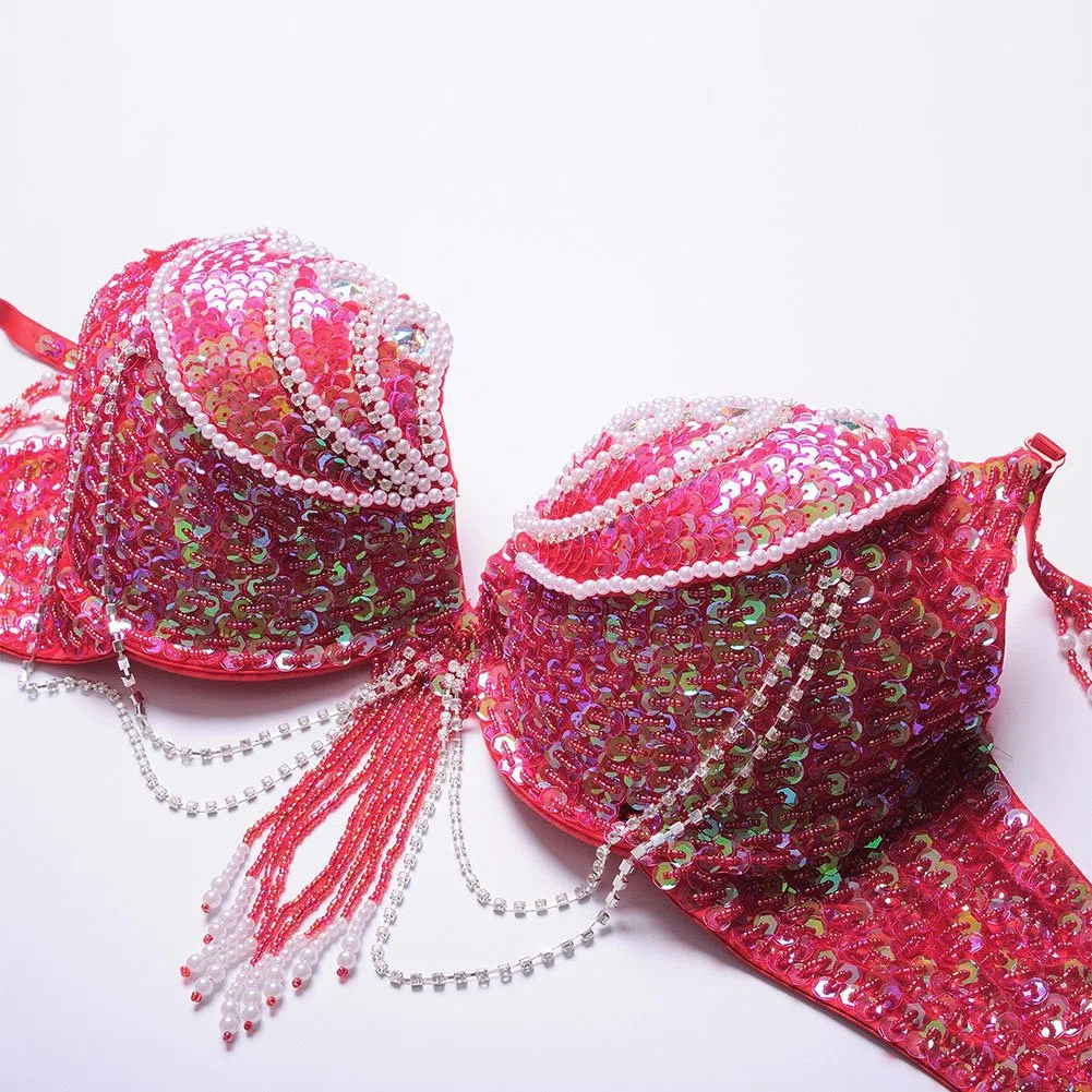 ROYAL SMEELA Disfraz de Danza del Vientre para Mujer Conjuntos de Sujetador y cinturón Danza del Vientre Profesional Carnival Sexy Fancy Traje Baile del Vientre Mujer Conjunto Danza del Vientre