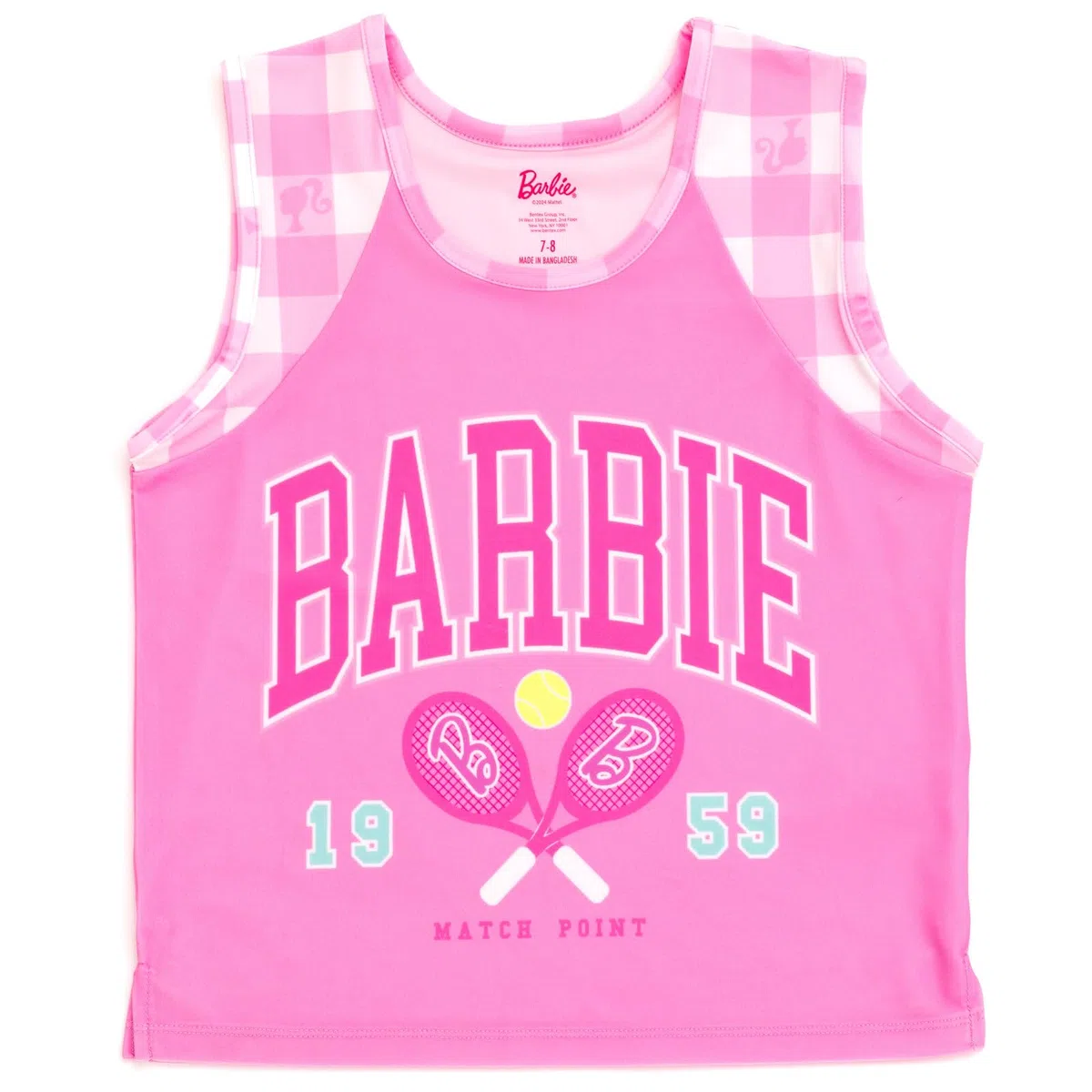 Barbie Conjunto de camiseta sin mangas y falda plisada para niñas pequeñas y grandes