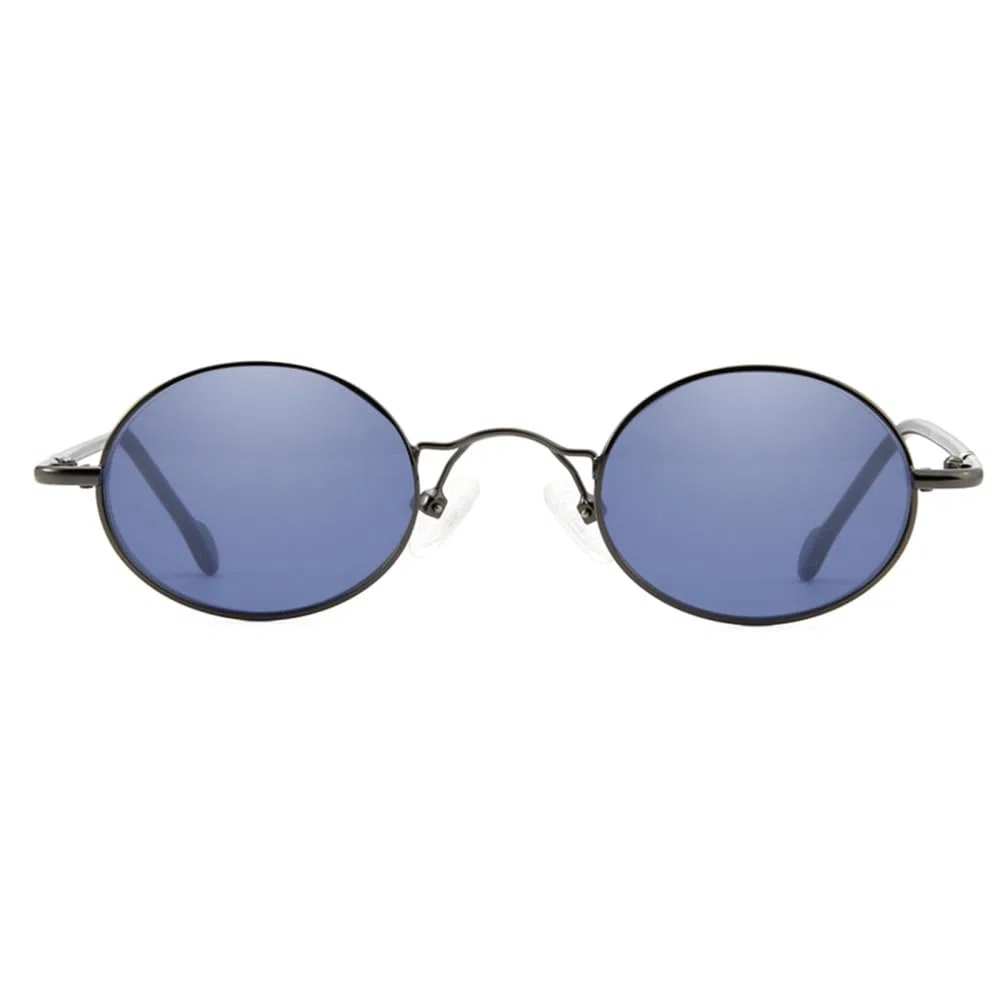 Gafas de sol ovaladas pequeñas de metal para hombre, gafas de sol punk vintage antideslumbrantes para mujer