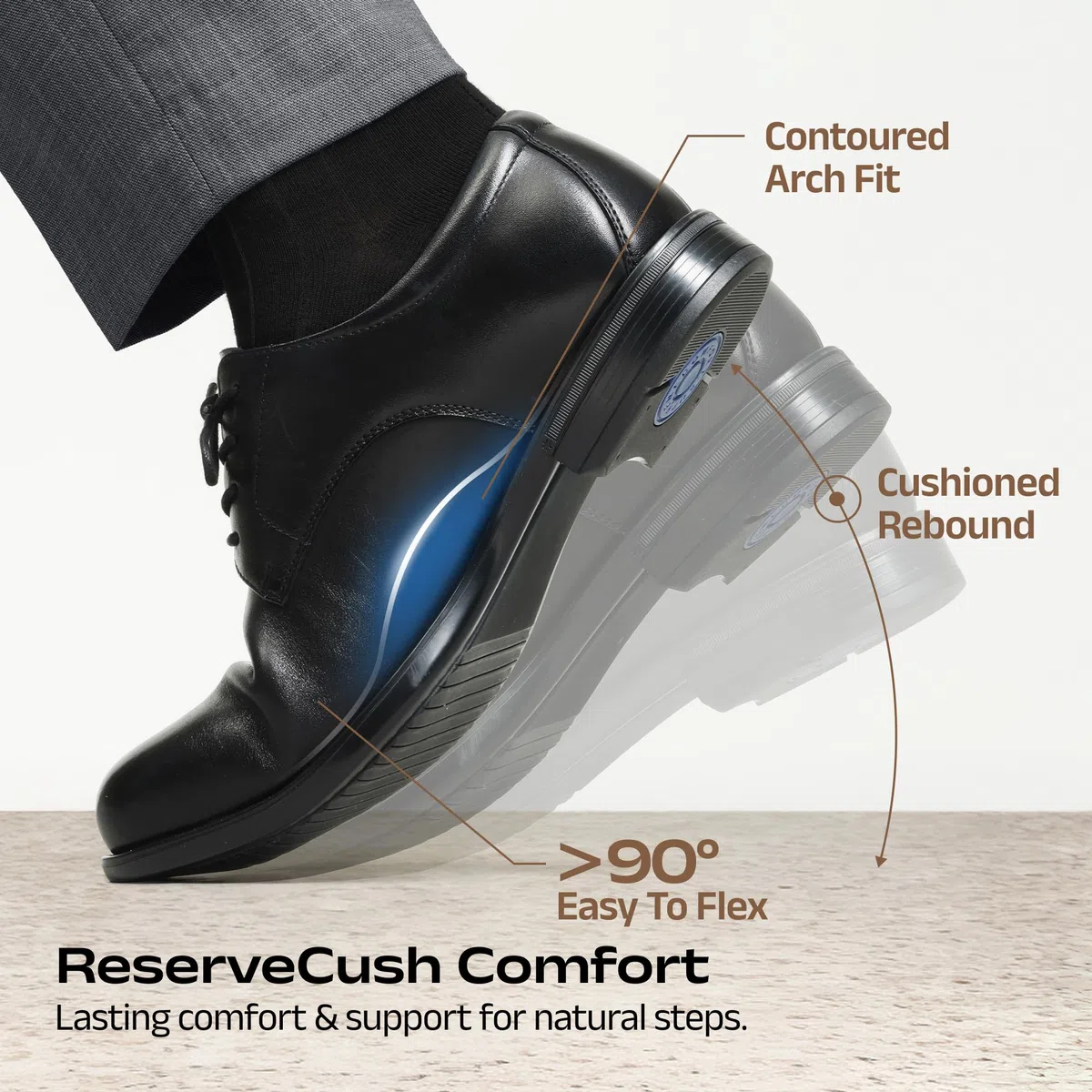 Bruno Marc Zapatos de vestir clásicos de cuero para hombre, cómodos, Oxfords para negocios, formales, con cordones