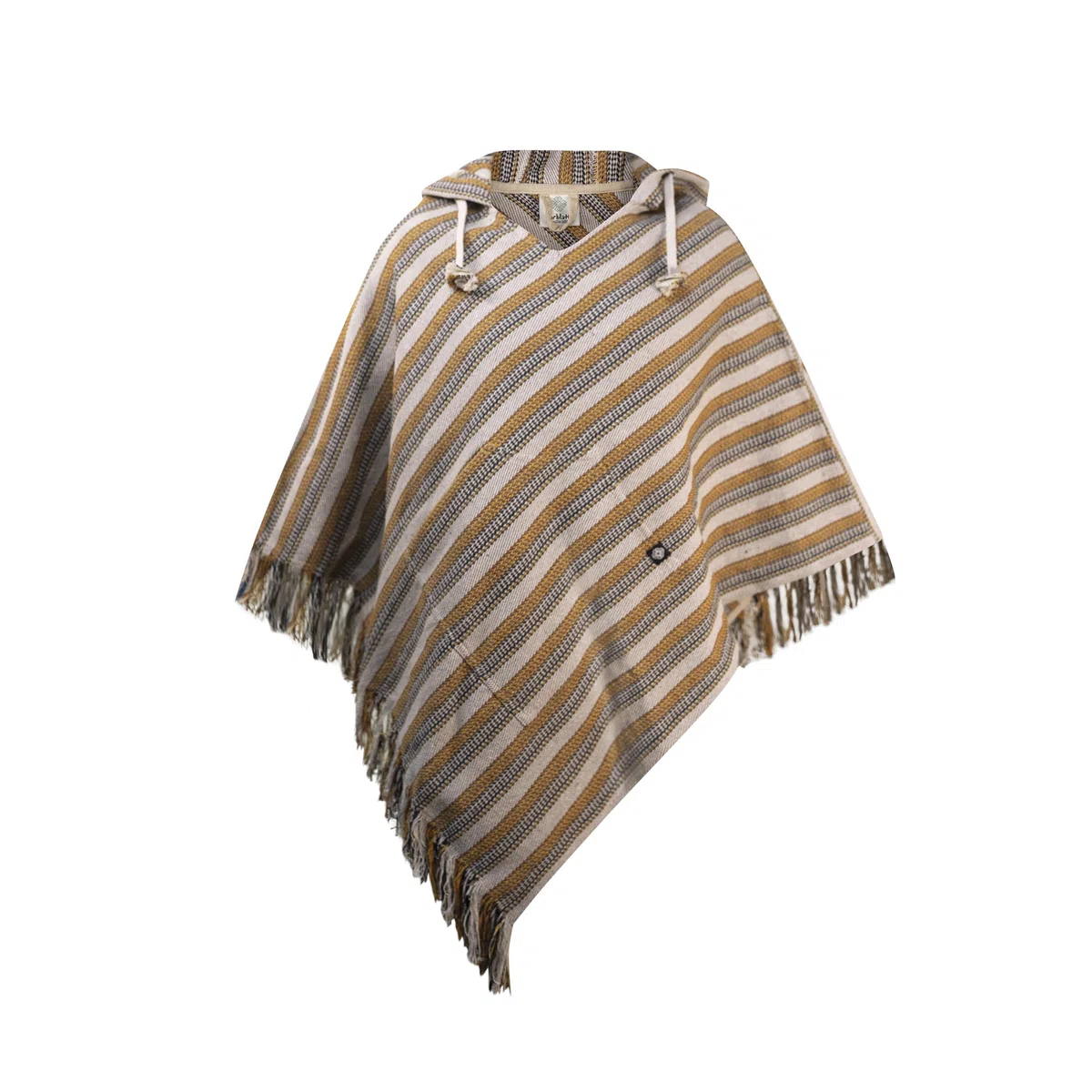 virblatt - poncho hombre | 100% algodón | poncho invierno peruano | Capucha grande | poncho mexicano ropa hippie rasta capa - Padre brown L-XL