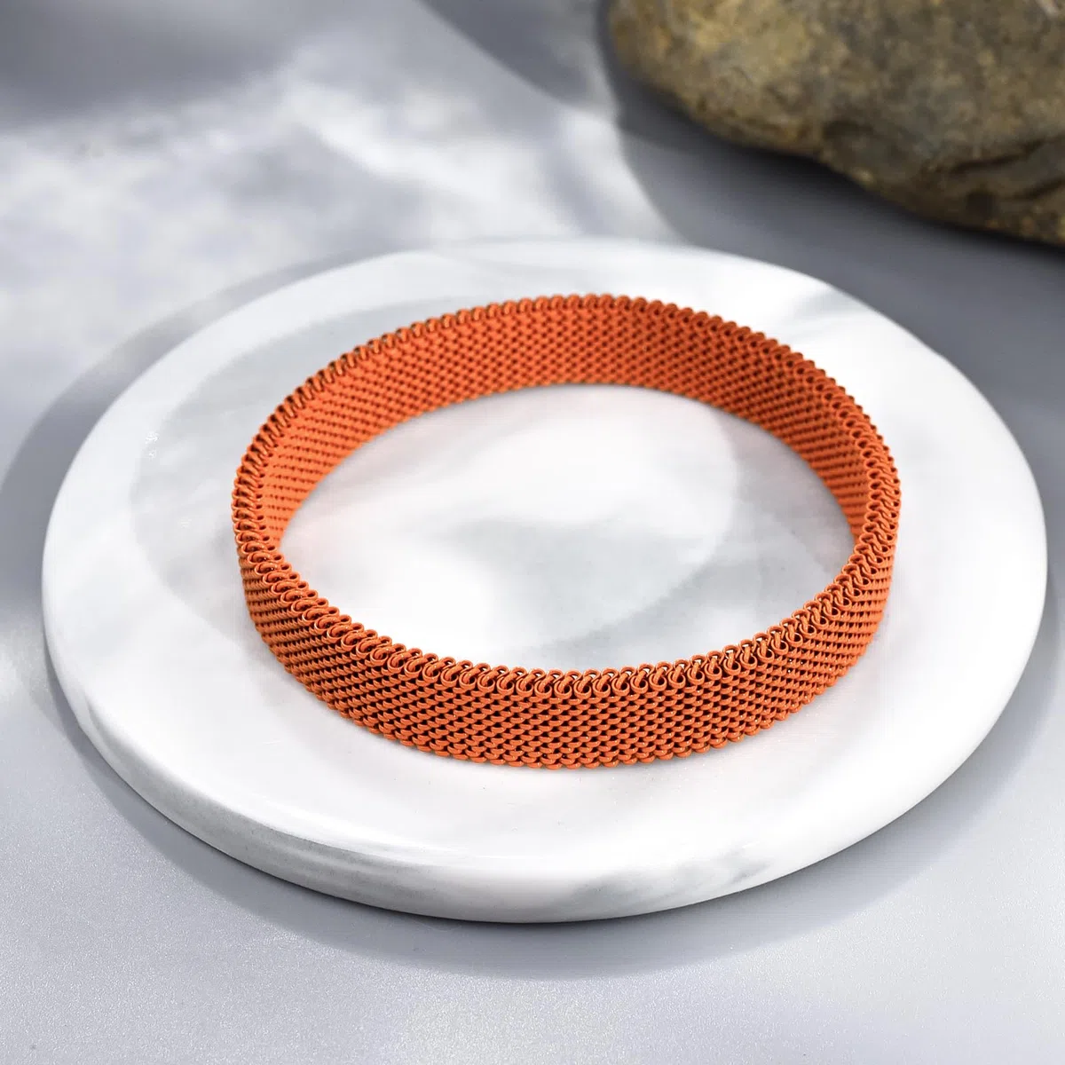 FANCIBAND Pulsera de mujer de acero inoxidable elástica hecha a mano, pulsera de amistad personalizada, 10 mm, regalo para esposa, novia, mejor amiga