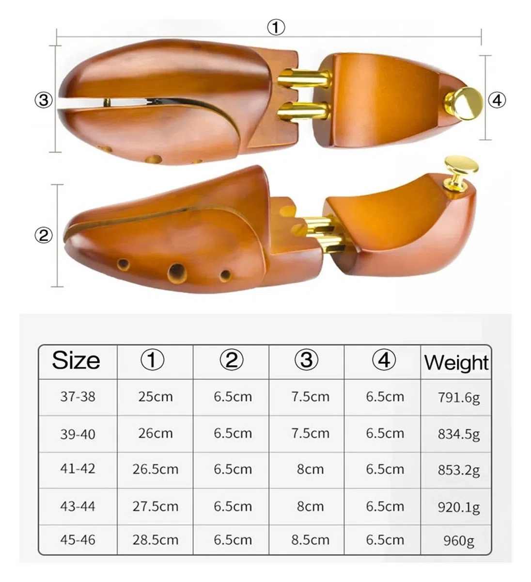 1 par de árboles de zapatos ajustables de madera maciza for hombres, perilla de soporte for zapatos, moldeador de zapatos for mujeres, ensanchador for el cuidado de los zapatos Adecuado Para Botas O Z