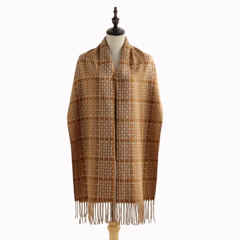 Fular Mujer Bufanda Mujer Bufanda Imitación Cachemira Borla Borla Bufanda Invierno Hembra Cálido Tampón Bufanda Chal Abrigo De Longitud Media Con Flecos Bufandas Regalo Chal Mujer Fiesta ( Color : A ,